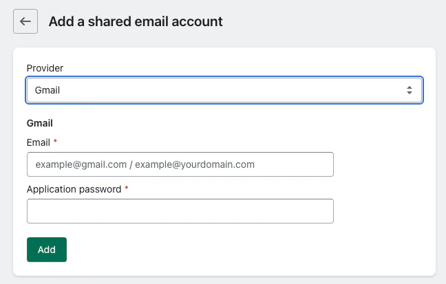 Add gmail account